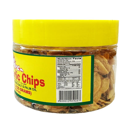 Back graphic image of Aling Conching Crispy Garlic Chips 4.23oz (120g)