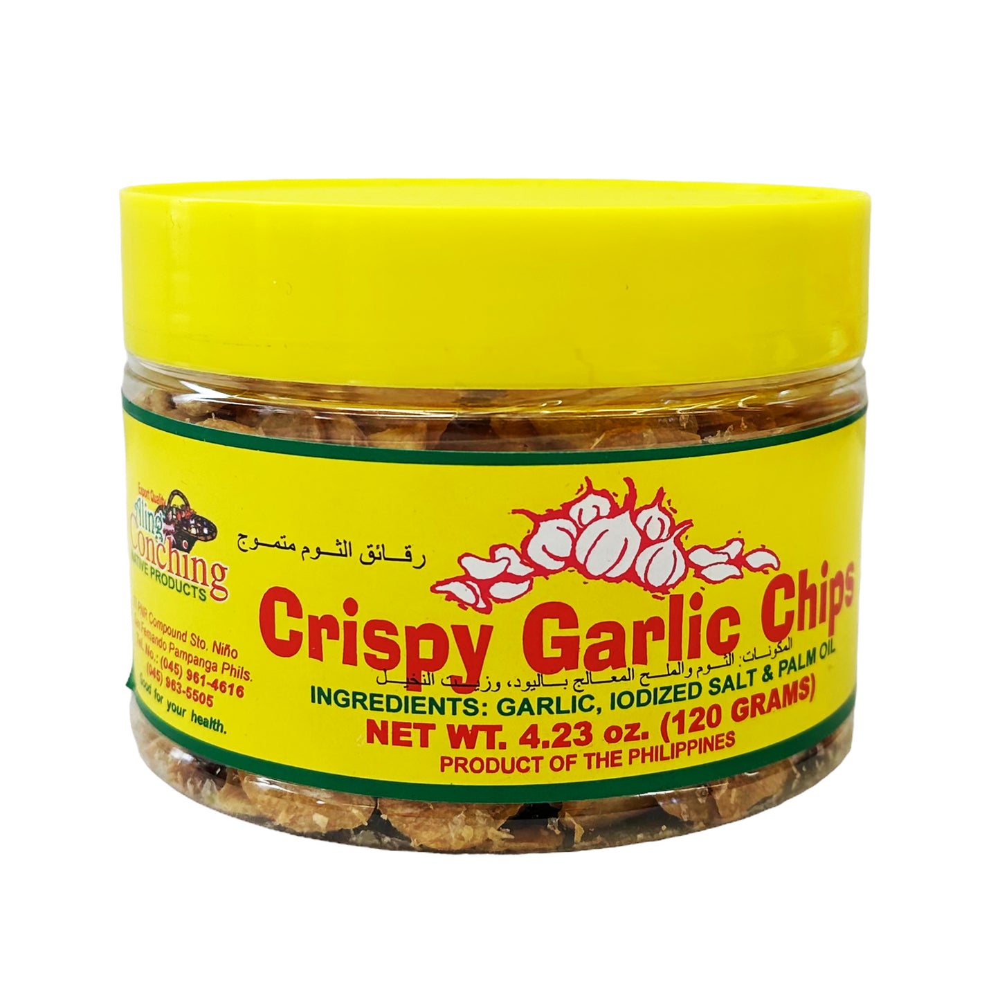 Front graphic image of Aling Conching Crispy Garlic Chips 4.23oz (120g)