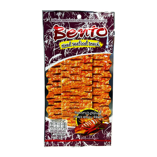 Front graphic image of Bento Mixed Seafood Snack Roasted Chilli Sauce Grill Squid 0.70oz (20g)