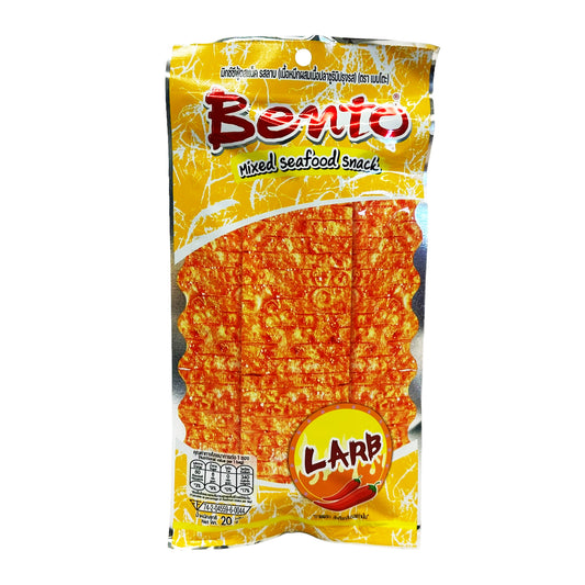 Front graphic image of Bento Mixed Seafood Snack Spicy Lamb 0.70oz (20g)