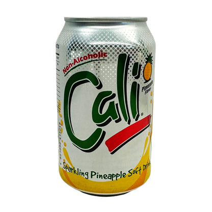Front graphic image of Cali Sparkling Pineapple Soft Drink 11.15oz (330ml)