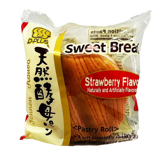 Front graphic image of D-Plus Sweet Bread - Strawberry Flavor 2.82oz (80g)