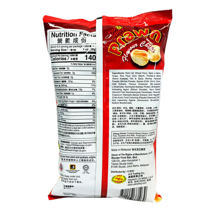 Back graphic image of Dragonfly Prawn Flavored Chips - Hot & Spicy 4.2oz (120g)