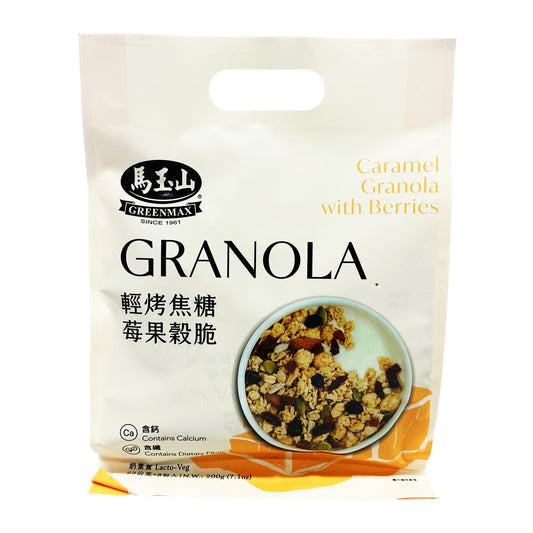 Front graphic image of Greenmax Caramel Granola With Berries 7.1oz (200g)