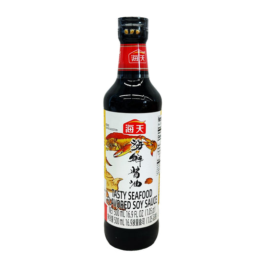 Front graphic image of Haday Tasty Seafood Flavored Soy Sauce 16.9oz (500ml)