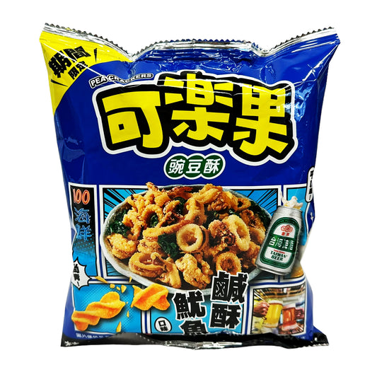 Front graphic image of L.H. Koloko Pea Crackers - Taiwanese Fried Squid Flavor 2.5oz (72g)