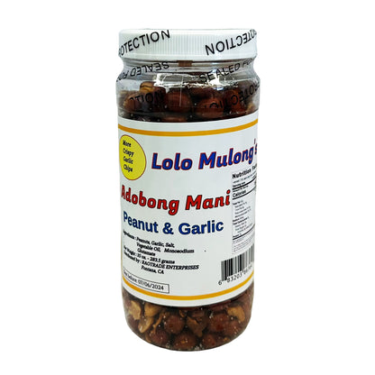 Front graphic image of LOLO Mulong's Adobong Mani Peanut & Garlic - Mild 10oz