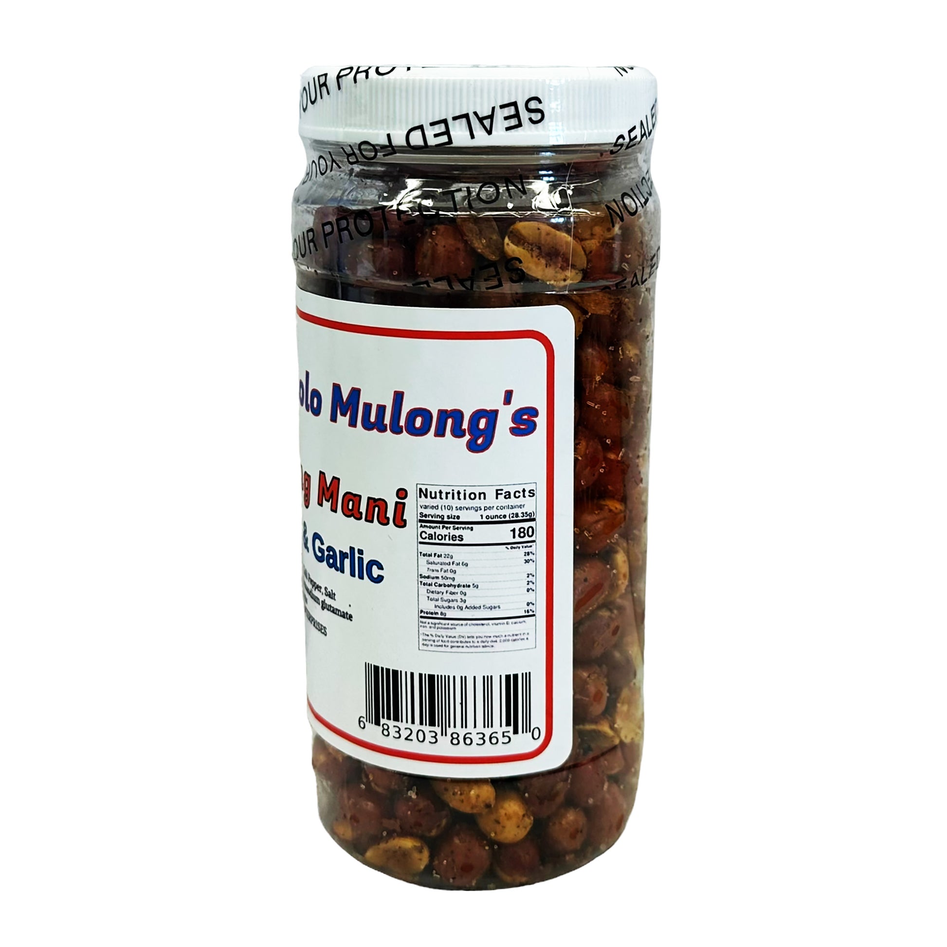 Back graphic image of LOLO Mulong's Adobong Mani Peanut & Garlic - Spicy 10oz