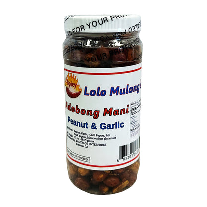 Front graphic image of LOLO Mulong's Adobong Mani Peanut & Garlic - Spicy 10oz