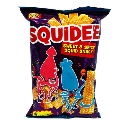 Front graphic image of Lala Squidee Sweet & Spicy Squid Snack 3.52oz (100g)