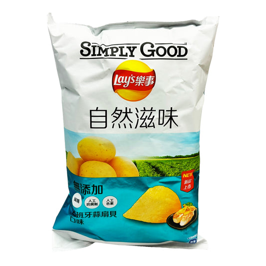 Front graphic image of Lay's Potato Chips - Garlic Scallop Flavor 2.47oz (70g)