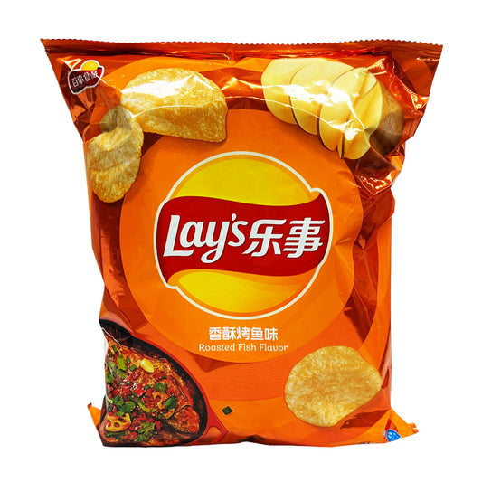 Front graphic image of Lay's Potato Chips - Roasted Fish Flavor 4.76oz (135g)