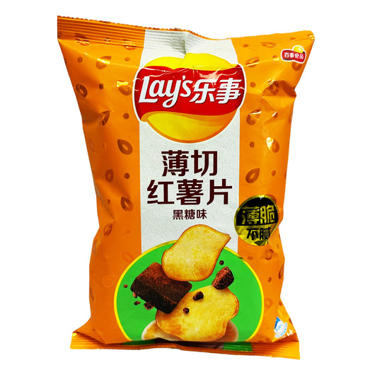 Front graphic image of Lay's Sweet Potato Chips - Dark Brown Sugar Flavor 2.11oz (60g)