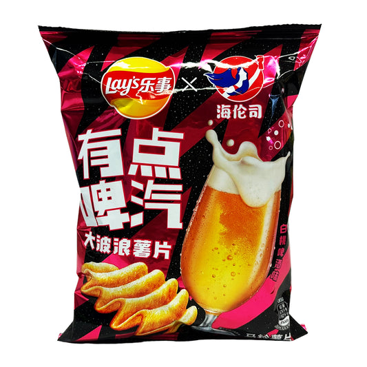Front graphic image of Lay's Wave Potato Chips - White Peach Beer Flavor 2.11oz (60g)