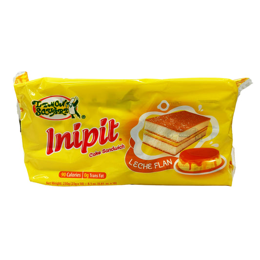 Front graphic image of Lemon Square Inipit Cake Sandwich - Leche Flan 8.11oz (230g)