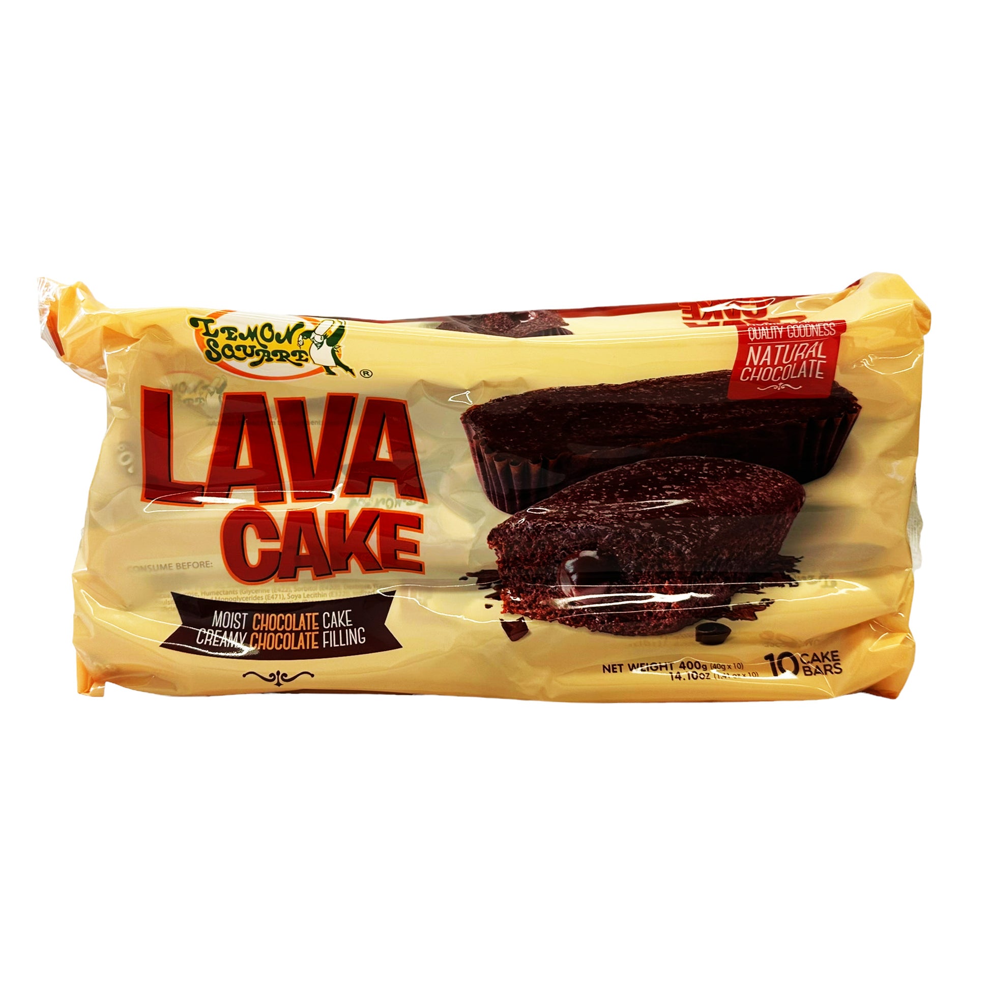 Front graphic image of Lemon Square Moist Chocolate Cake - Lava Cake 14.8oz (400g)