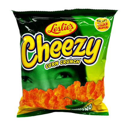 Front graphic image of Leslie's Cheezy Corn Crunch - Jalapeno 2.47oz (70g)