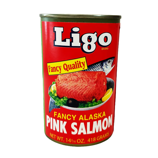 Front graphic image of Ligo Fancy Alaska Pink Salmon 14.75oz (418g)