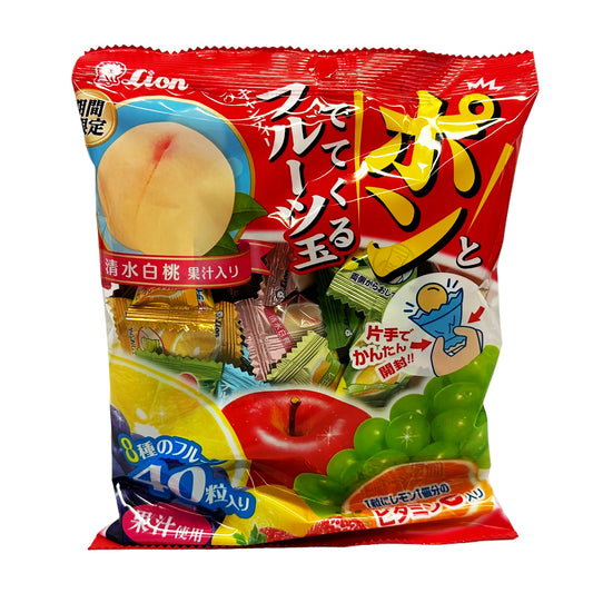 Front graphic image of Lion Ponto Fruit Candy 1.83oz (52g)