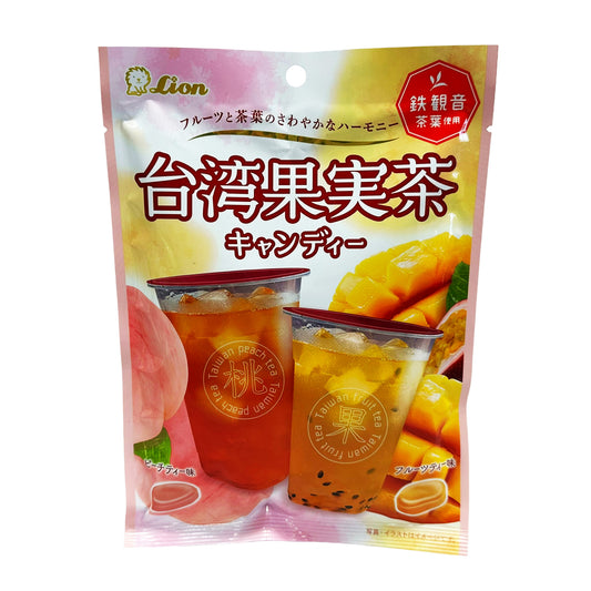 Front graphic image of Lion Taiwan Fruit Tea Candy 2.29oz (65g)