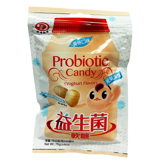 Front graphic image of Liuh Der Probiotic Candy - Yoghurt Flavor 2.65oz (75g)