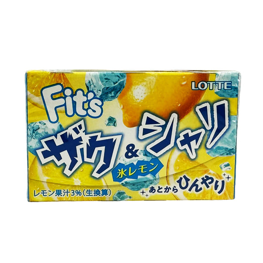 Front graphic image of Lotte Fit’s Chewing Gum - Lemon 0.86oz (24.6g)