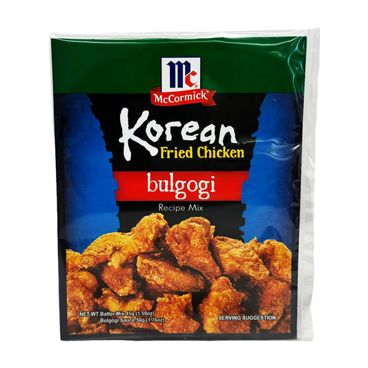 Front graphic image of McCormick Korean Fried Chicken Recipe Mix - Bulgogi 1.59oz (45g)