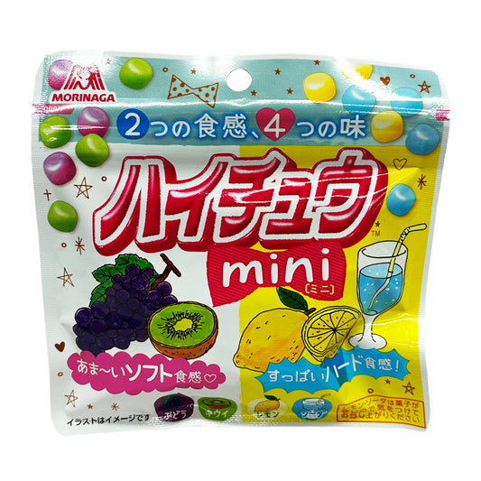 Front graphic image of Morinaga Hi-Chew Mini Pouch - Grape, Kiwi, Soda And Lemon Flavor 2.11oz (60g)