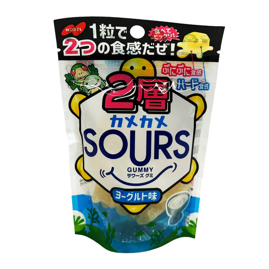 Front graphic image of NOBEL 2 Layers Kamekame Sours Gummy - Yogurt Flavor 1.58oz (45g)