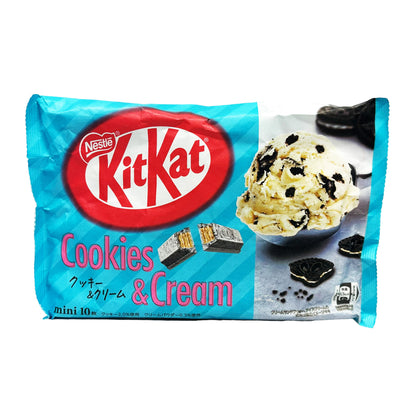 Front graphic image of Nestle KitKat Cookies & Cream Chocolate Wafers 4oz (116g)