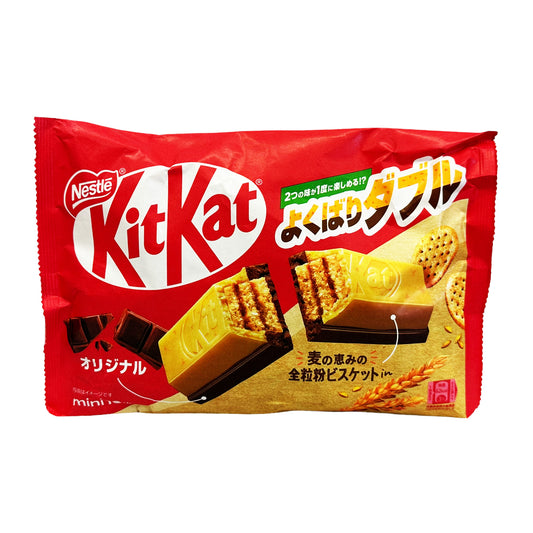 Front graphic image of Nestle KitKat Double Wheat Biscuit Chocolate Wafers 4.09oz (116g)