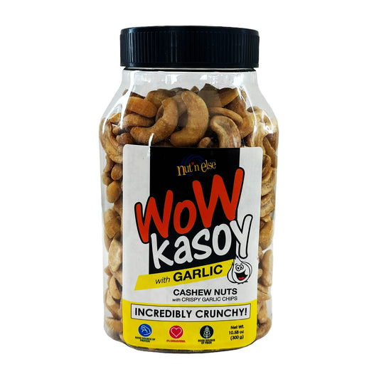 Front graphic image of Nut n Else Wow Kasoy With Garlic 10.58oz (300g)
