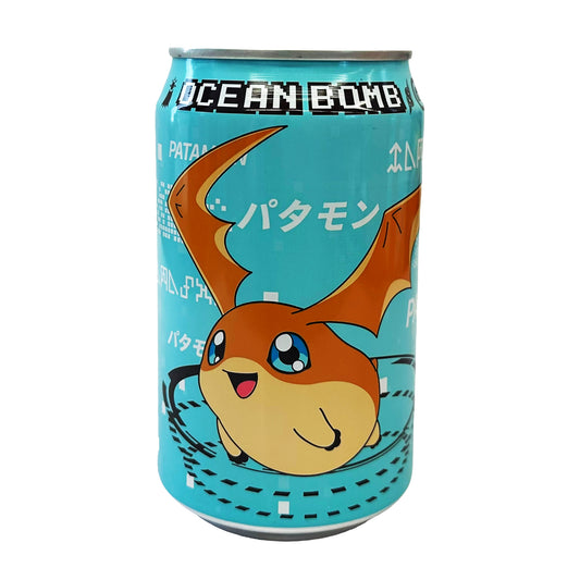 Front graphic image of Ocean Bomb Digimon Adventure Patamon Sparkling Water - Lemon Flavor 11.1oz (330ml)