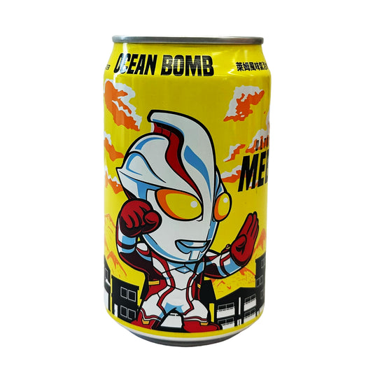 Front graphic image of Ocean Bomb Ultraman Mebius Sparkling Water - Lime Flavor 11.1oz (330ml)