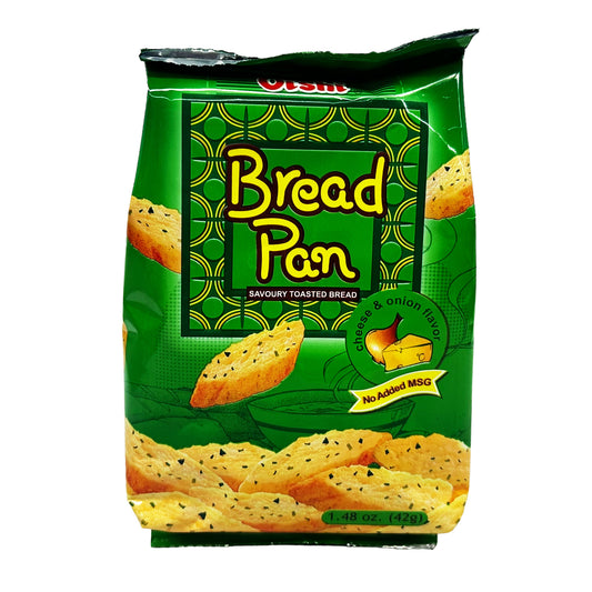 Front graphic image of Oishi Bread Pan Toasted Bread - Cheese & Onion Flavor 1.48oz (42g)