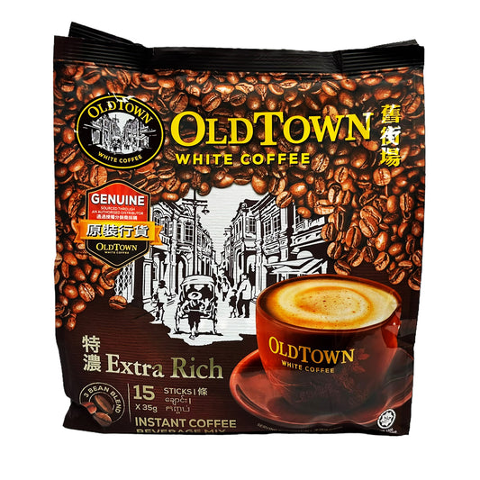 Front graphic image of Old Town 3 In 1 White Coffee - Extra Rich 18.5oz (525g)