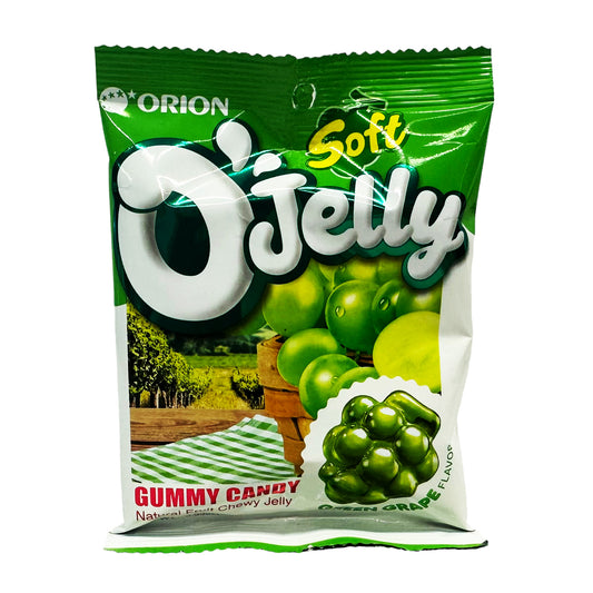 Front graphic image of Orion O'Jelly Gummy Candy - Green Grape Flavor 2.33oz (66g)