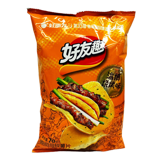 Front graphic image of Orion Potato Chips - Zibo BBQ Flavor 2.46oz (70g)