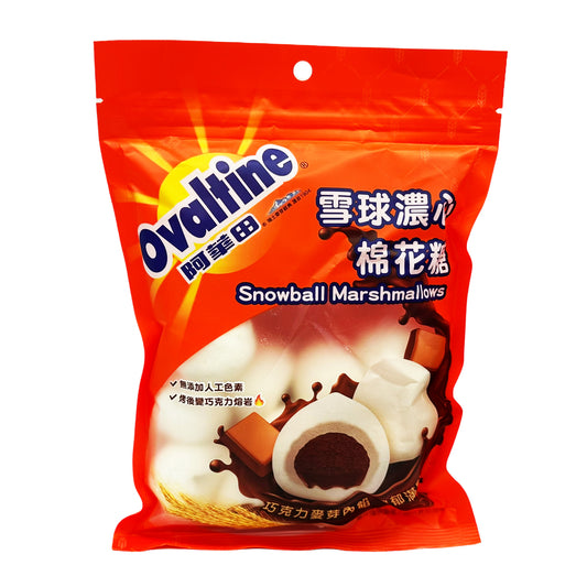 Front graphic image of Ovaltine Snowball Marshmallows - Chocolate Flavor 4.1oz (117g)