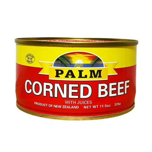 Front graphic image of Palm Corned Beef 11.5oz