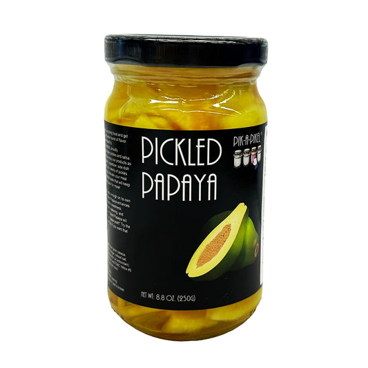 Front graphic image of Pik-A-Pikel Pickled Papaya 8.8oz (250g)