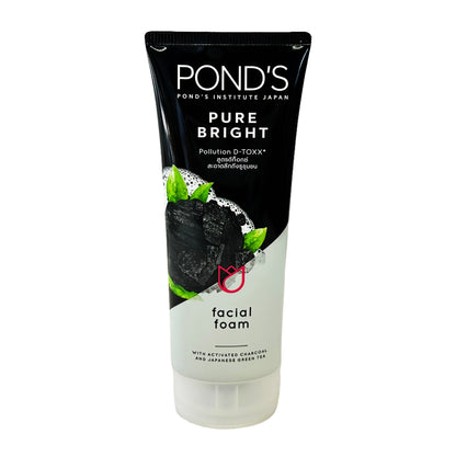 Front graphic image of Ponds Pure Bright Facial Foam Wash 3.52oz (100g)