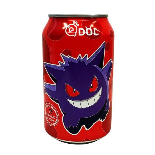 Front graphic image of QDOL Pokemon Sparkling Water - Strawberry Flavor 11.15oz (330ml)