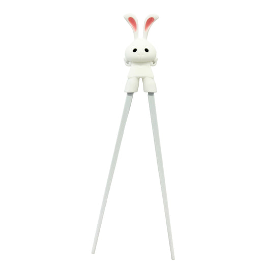 Front graphic image of Rabbit Training Chopsticks - White 8.5 Inches