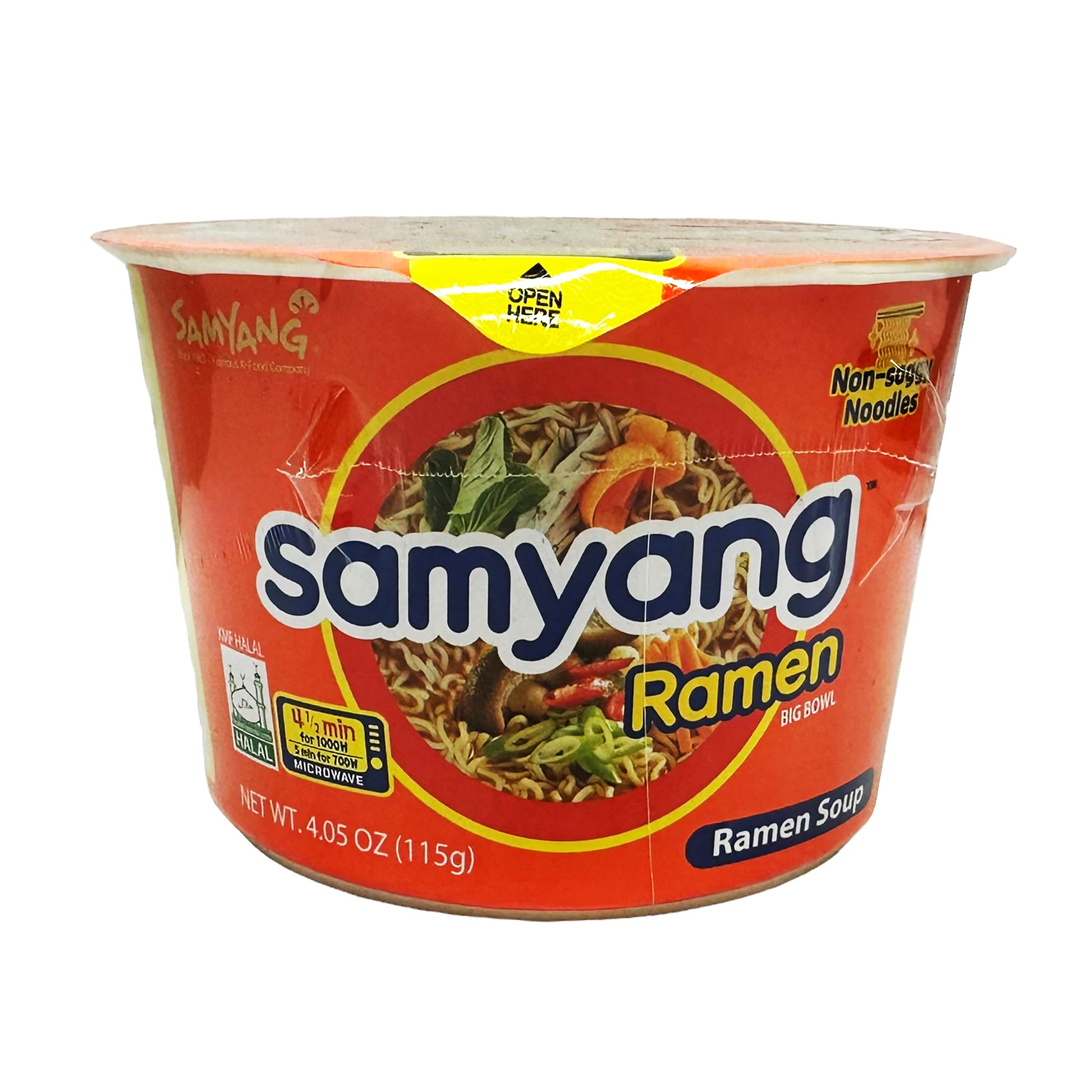 Front graphic image of Samyang Spicy Ramen Big Bowl 4oz