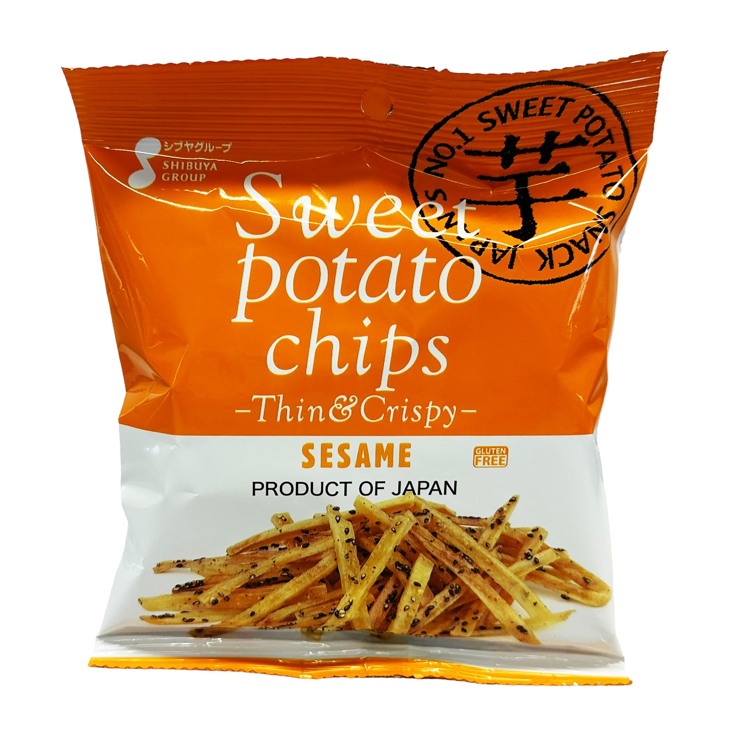 Front graphic image of Shibuya Sweet Potato Chips - Sesame 2.29oz (65g)