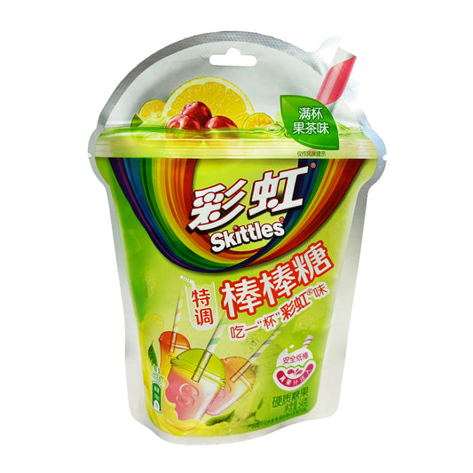 Front graphic image of Skittles Fruit Tea Flavor Lollipop 1.9oz (54g)