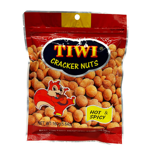 Front graphic image of Tiwi Cracker Nuts - Hot & Spicy Flavor 5.64oz (160g)