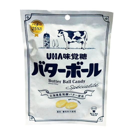 Front graphic image of UHA Butter Ball Candy 1.86oz (53g)