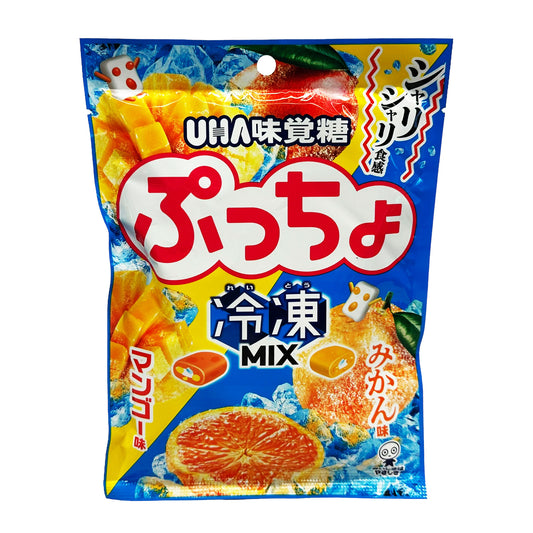Front graphic image of UHA Puccho Frozen Mix Candy 2.92oz (83g)